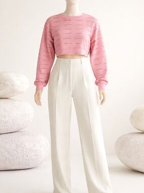 Friends Logo Print PinkCropped Sweatshirt
172